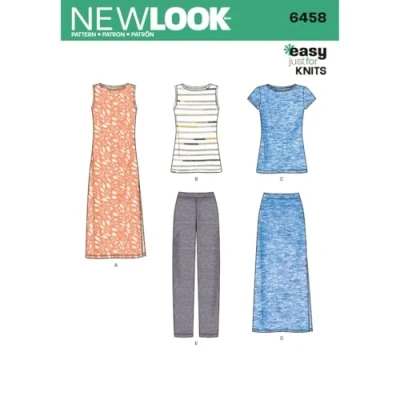 Afbeelding van New look Naaipatroon 6458A Misses&#039; Gemakkelijk Gebreide Scheidingen, Papier, Wit, 22 x 15 1 cm
