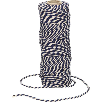 Afbeelding van Touw Muller katoen 50 gram 45 meter blauw/wit