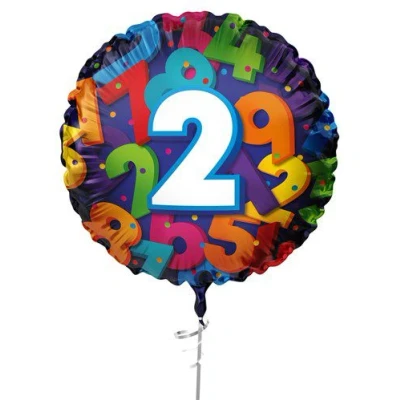 Afbeelding van Folieballon Cijfers 2 jaar 45 cm Helium en Luchtvulling