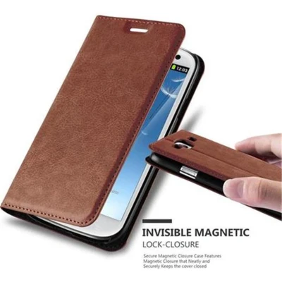 Afbeelding van Cadorabo Hoesje geschikt voor Samsung Galaxy S3 / NEO in CAPPUCCINO BRUIN Beschermhoes Case magnetische sluiting