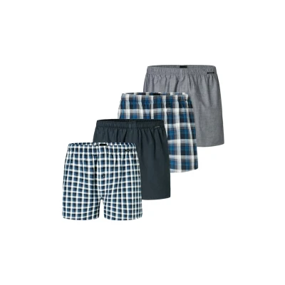 Afbeelding van Schiesser 4ER PACK WEB Boxershorts Blau grau dunkelblau, Heren, Maat: Small, dunkelblau