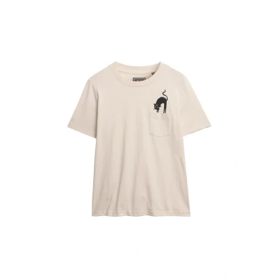 Afbeelding van Superdry Psychic Readings Tshirt print, Dames, Maat: 40, Pumice stone beige