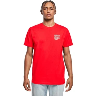 Afbeelding van Mister TEE KEEP IT 100% Tshirt print, Heren, Maat: XXL, Cityred