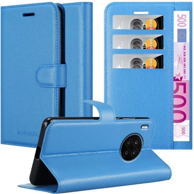 Afbeelding van Cadorabo Hoesje geschikt voor Honor 50 LITE in PASTEL BLAUW Beschermhoes met magnetische sluiting, standfunctie en kaartvakje Book Case Cover Etui