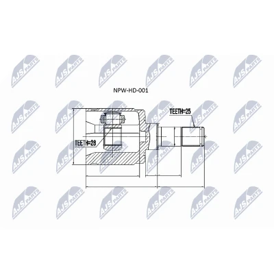 Afbeelding van Homokineet reparatie set, aandrijfas NTY NPW HD 001
