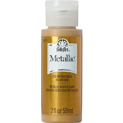 Afbeelding van Folk Art K658 Metallic acrylverf in diverse kleuren (2 oz), 2102, 2 oz antiek goud