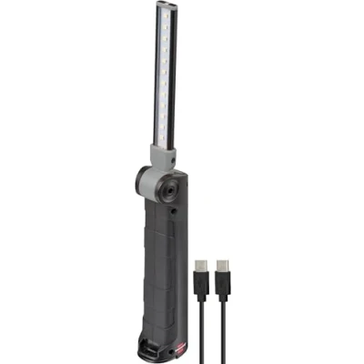 Afbeelding van Brennenstuhl oplaadbare LED werklamp SANSA 401 A/LED zaklamp met batterij en magneet (max. 80 uur lichtduur, 400+70lm, opvouwbaar tot zakformaat, incl. USB C oplaadkabel)