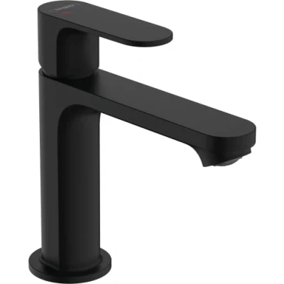 Afbeelding van hansgrohe Rebris S ééngreeps wastafelmengkraan 110 CoolStart met trekwaste mat zwart