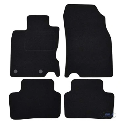 Afbeelding van J&amp;J AUTOMOTIVE Op maat gemaakte zwarte fluwelen vloermat voor Qashqai J11 2014 2021, nauwkeurige pasvorm, antislip onderkant, versterkt in het pedaalgebied