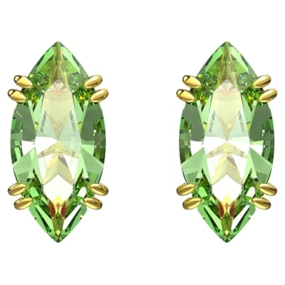 Afbeelding van Swarovski 5614453 Gema Studs Lichtgroen Oorstekers Oorbellen horloge Goudkleur