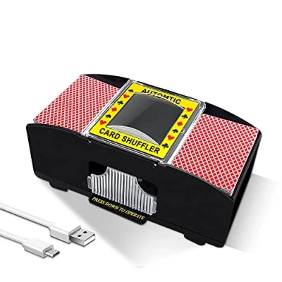 Afbeelding van Ni SHEN 2 Deck Automatische Card Shuffler, USB/Batterij Werkt Elektrische Kaart Shuffler voor Familie Party Poker/Blackjack/UNO (Card 1 Decks)