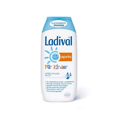 Afbeelding van Ladival Après lotion voor kinderen, parfumvrije aftersun de kinderhuid, intensief verzorgend en verkoelend, zonder kleur conserveringsmiddelen, 200 ml