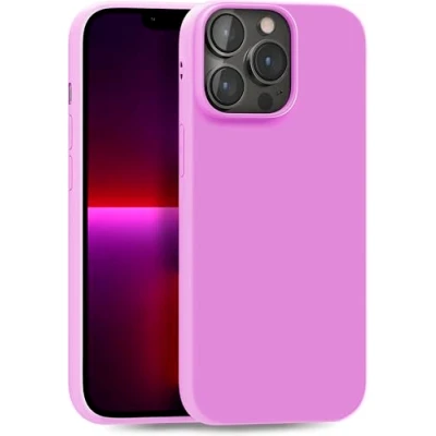 Afbeelding van MyGadget siliconen hoes voor Apple iPhone 13 Pro robuuste beschermhoes TPU hoesje slanke achterkant ultra krasbestendige mobiele telefoon mat Lila