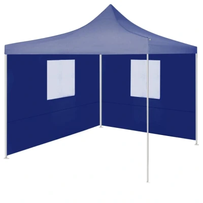 Afbeelding van Partytent met 2 zijwanden inklapbaar 2x2 m staal blauw