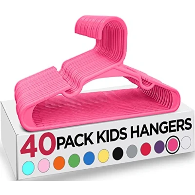 Afbeelding van Utopia Home 40 pack kinderhangers 11,5 inch plastic babyhangers voor kast kleding en ideaal Jashangers (Roze)