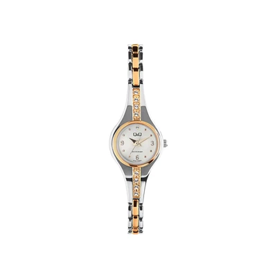 Afbeelding van Q &amp; Dames Q&amp;Q bicolor stalen dameshorloge F13A 003PY Horloge Staal 20 mm