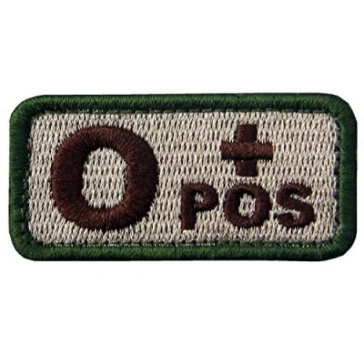 Afbeelding van Tactisch type O positief bloedgroep embleem, geborduurde patch met haak en lusbanden, multitan