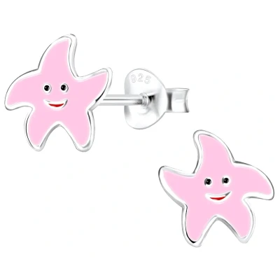 Afbeelding van JoyS Zilveren ster oorbellen 10 mm roze zeester oorknoppen