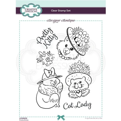 Afbeelding van Creative Expressions Clear stamp Katten A5 Set van 6 stempels