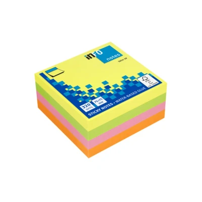 Afbeelding van Info Notes In 5654 39 75X75Mm Assorti Brilliant Blok A 320 Vel