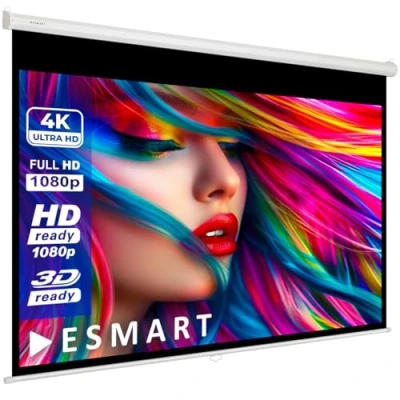 Afbeelding van ESMART Economy EXR Rolscherm 240 x 135 cm (108&quot;) Formaat 16:9 Thuisbioscoop Projector Projectiescherm LCD LED