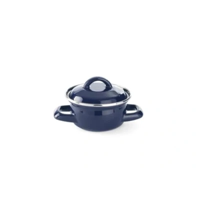 Afbeelding van HENDI soep sauspan, met deksel, omgekraalde roestvast stalen rand, 0,5L, ø115x(H)95mm, blauw