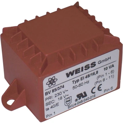Afbeelding van Weiss Elektrotechnik 85/371 Printtransformator 1 x 230 V 9 V/AC 10 VA 1111 mA