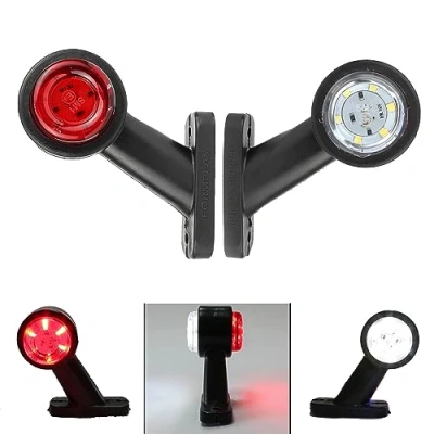 Afbeelding van 2 x begrenzingslichten, positielichten aanhanger, contourverlichting, led, 12 V, 24 met E keurmerk, voor auto, vrachtwagen, caravan, wit en rood