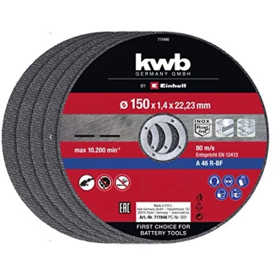 Afbeelding van kwb by Einhell 49711946 5 slijpschijven dun 150x1,4 haakse slijper accessoires