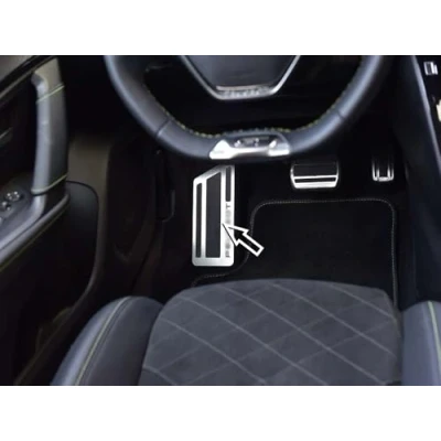 Afbeelding van Stalen voetsteun voor Peugeot.2008 II / 208 1 stuk 2008 2019+ accessoires voetsteunen roestvrij staal geborsteld metaal interieur decoraties Tuning..