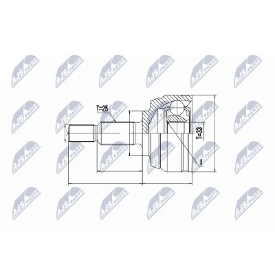 Afbeelding van Homokineet reparatie set, aandrijfas NTY NPZ RE 044