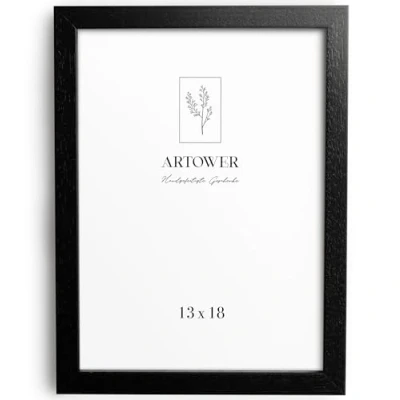 Afbeelding van Artower® Fotolijst zwart hout, dunne lijst, posterlijst, groot, vintage, collage, fotolijst, houten echt 13 x 18 cm
