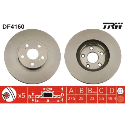 Afbeelding van Trw Remschijf DF4160