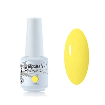 Afbeelding van Vishine 8 ml gelnagellak, semi permanent, UV, LED, in 298 verschillende kleuren, voor nail art, manicure, geel, #561
