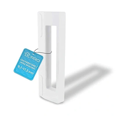 Afbeelding van DL pro Universele deurgreep voor koelkast, 9 17 cm, bevestigingsafstand 18,8 cm lengte, vervangende handgreep vriezer, koelvriescombinatie, wit, Bosch Siemens LG AEG Miele enz.