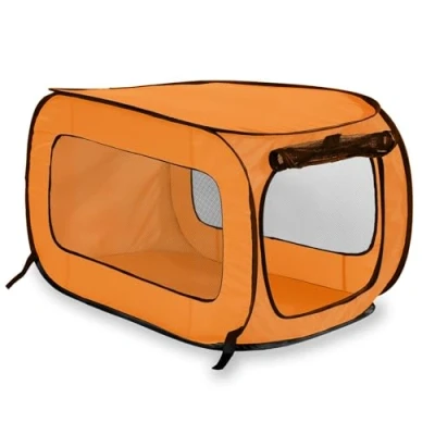 Afbeelding van Beatrice Home Fashions Draagbare, opvouwbare pop up kennel reiskatten en hondenkrat, 82,5 cm L x 49,5 B H, oranje