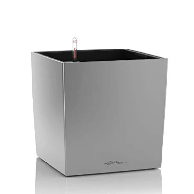 Afbeelding van Lechuza Cube premium 30 Zilver metallic