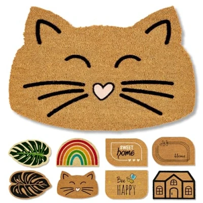 Afbeelding van natuurlijke deurmat kokos kokosmat 40x60cm cat antislip vuilvangmat robuust binnen buiten overdekt buitengebied