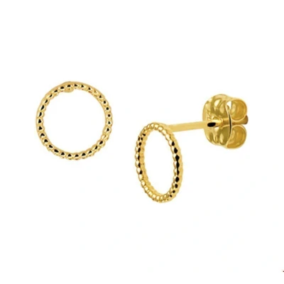 Afbeelding van Geelgouden Oorknoppen rondje 4018959 Oorbellen horloge Goudkleur
