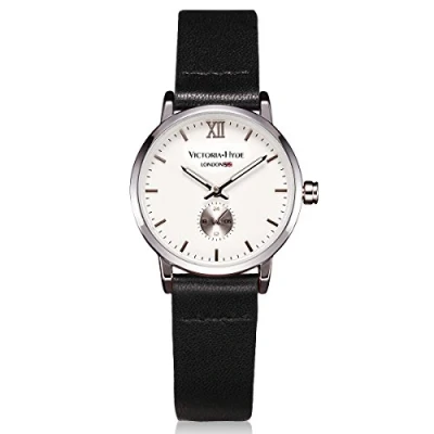 Afbeelding van VICTORIA HYDE Retro Elegante Kleine Wijzerplaat Quartz Horloges Voor Vrouwen Vervangbare Lederen Band Moederdag Geschenken, Zwart, riem