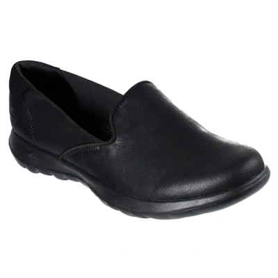 Afbeelding van Skechers Dames Go Walk Lite Queenly Closed Toe Ballet Flats, Zwart Textiel Trim Bbk, 40 EU