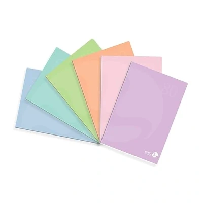 Afbeelding van Bm BeMore Color 80 Pastel 0121004 notitieboek A4 liniatuur 1R gelinieerd zonder randen papier g/m² verschillende kleuren verpakking van 10 stuks