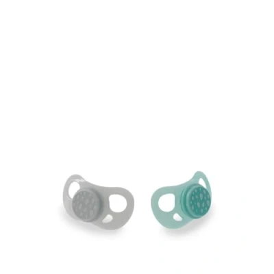 Afbeelding van Twistshake Orthodontische Fopspeen Limited Edition Set van 2 6 Maanden en Ouder (Kleur : Turkoois / Lichtgrijs)