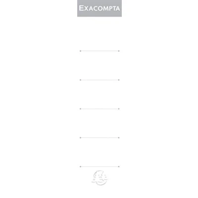 Afbeelding van Exacompta ref. 535E Set van 10 kartonnen etiketten voor ordners met hefboom rug 5 cm Etiketformaat : B 4,5 x D 0,4 H 18,5 kleur wit