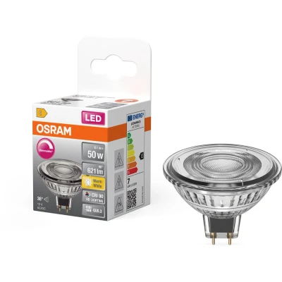 Afbeelding van OSRAM LED Spot Reflector Superstar MR16 50 dimbaar, 2700 K warm wit, 6,1 W, GU5.3, 36, 621 lm, 25.000 h, laagspanning, voor spots, vitrines
