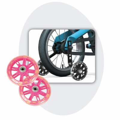 Afbeelding van Voltano Zijwieltjes LED Verlichting Roze 12 20 inch