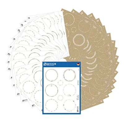 Afbeelding van AVERY Zweckform Set stickers Kerstmis rond 204 stuks (diameter 48 mm, kerststickers, decoratie Kerstmis, cadeaus, kaarten, zakjes, productstickers in wit en kraftpapier, handbeschrijfbaar) Art. 51051