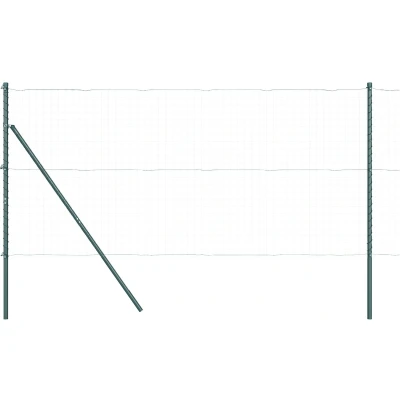Afbeelding van vidaXL Fence Posts 52 stuks Groen Ø32 mm 210 cm Verzinkt Staal