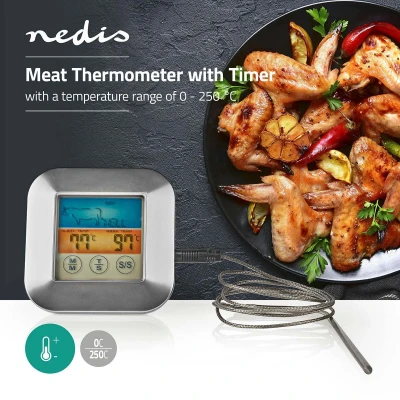 Afbeelding van Nedis Kath106Si Vleesthermometer 0 250 &amp;Deg;C Kleurendisplay Timer