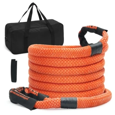 Afbeelding van VEVOR 7/8&quot; x 20&#039; kinetische herstel sleeptouw 30 lbs, zware off road rukband, extreme belasting, 30% elasticiteit energie rukken riem voor jeep auto vrachtwagen ATV UTV SUV tractor